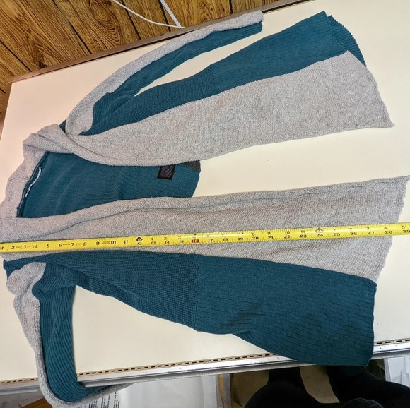 Anthropologie Sparrow Patchwork Waterfall Cardigan Open Front Sweater Boho sz.S - Picture 9 of 12